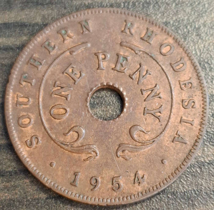 1954 Rhodesia one penny