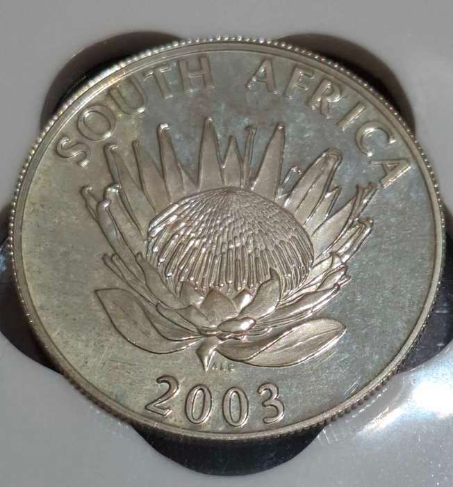 2003 1 Rand coin from South Africa, to commemorate the Cricket World Cup