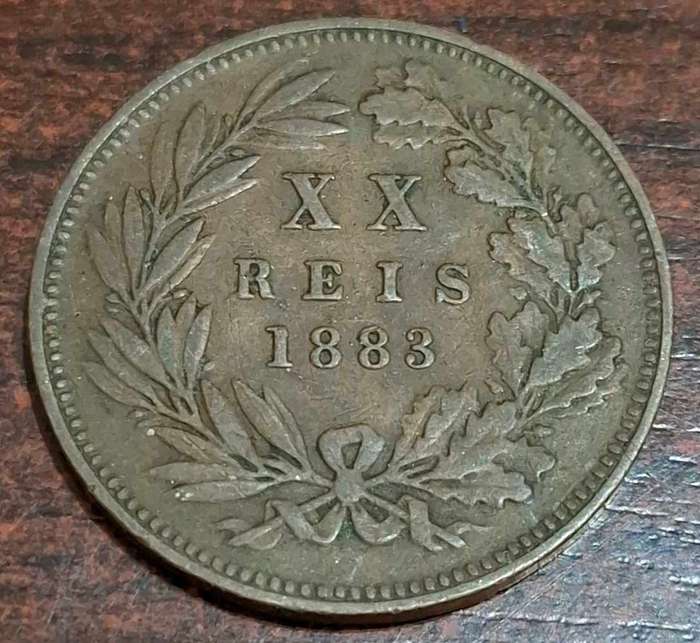 1883 20 Reis coin from Portugal