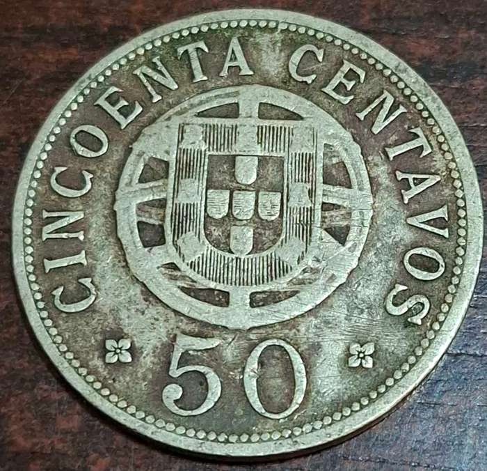 1928 Angola 50 Centavos Coin