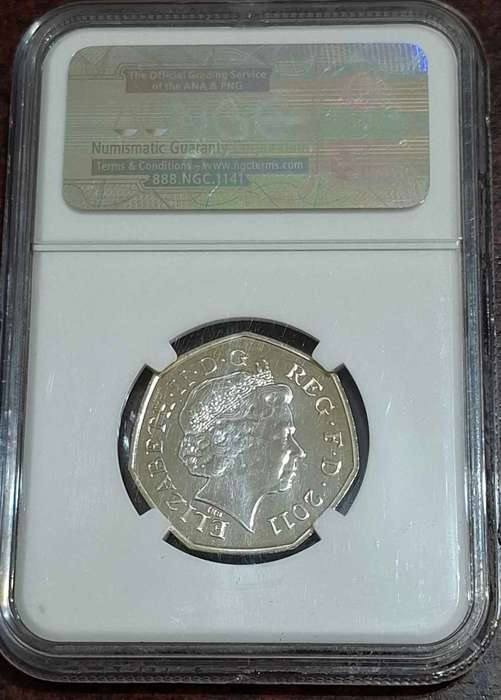 2011 Olympics High Jump 50p Fifty Pence Coin MS65 NGC Britain
