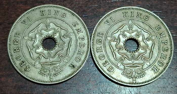 2x 1939 Southern Rhodesia one penny coin.