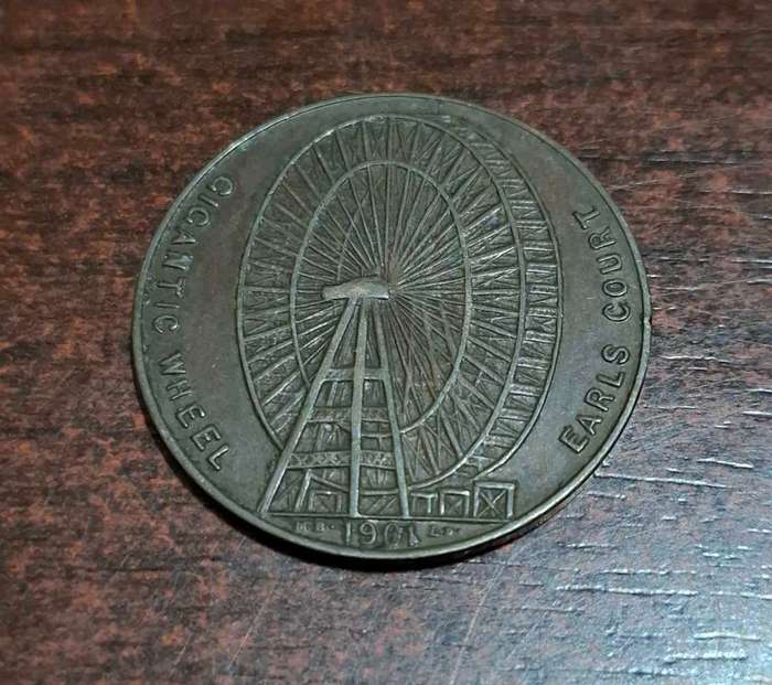 1901 Giant Wheel Of Earls Court London Token Coin