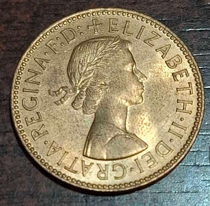 1958 Great Britain Half Penny coin