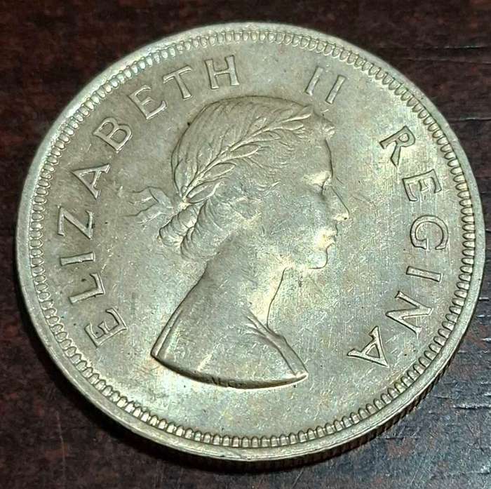 1953 South African 2 1/2 Shillings coin