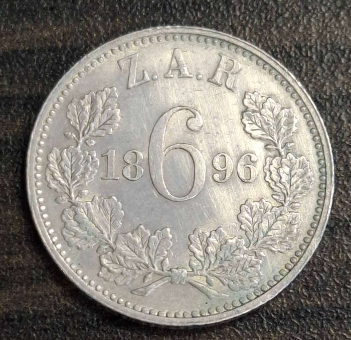 1896 ZAR (Zuid-Afrikaansche Republiek) Sixpence coin