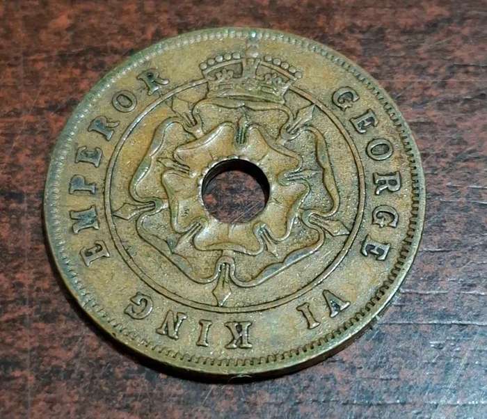 1942 One Penny coin from Southern Rhodesia