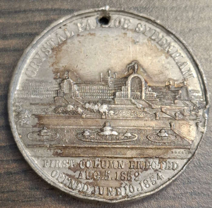 commemorative medal for the Crystal Palace at Sydenham, London.