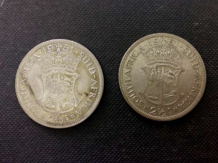 South Africa Union Half Crowns(2) 1951