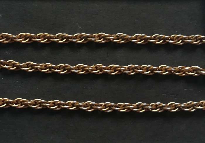 1/20 12K GOLD FILLED-MAKER *MANDLEIGH* NECK OR POCKET WATCH CHAIN 480MM + 100MM