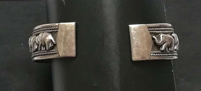 STERLING SILVER *ELEPHANTS* FIT 220MM WIDTH 17MM 39.2 GRAMS