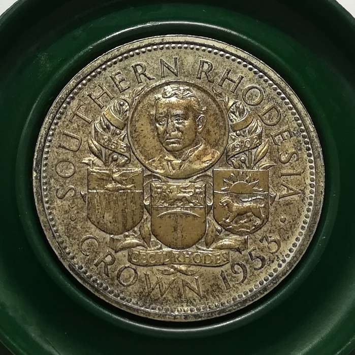 RHODESIA 1953 SILVER CROWN
