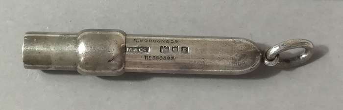 **RARE** SAMSON MORDAN STERLING SILVER LONDON 1910 SLIDE PROPELLING PENCIL HOLDER 10X65MM 23 GRAMS