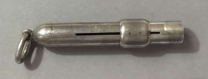 **RARE** SAMSON MORDAN STERLING SILVER LONDON 1910 SLIDE PROPELLING PENCIL HOLDER 10X65MM 23 GRAMS