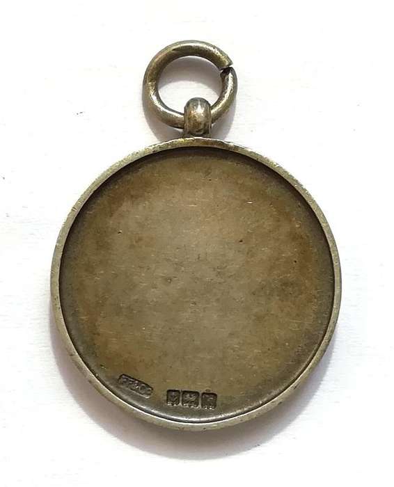 STERLING SILVER BIRMINGHAM 1909 RICKET FOB/MEDALLION 25MM 8.2 GRAMS