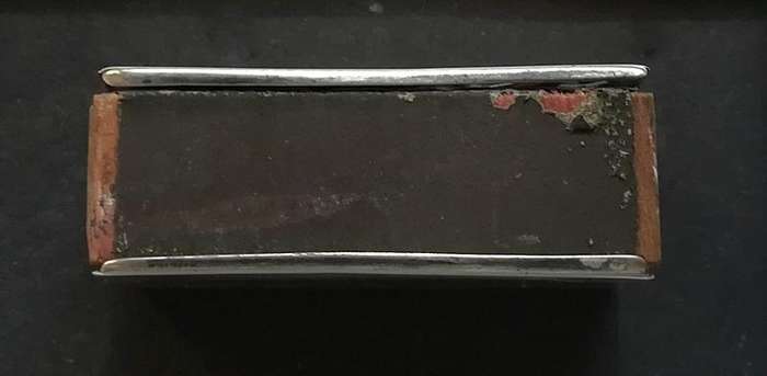 STERLING SILVER BIRMINGHAM 1901 - MATCHES CUT OUT HOLDER 14X28X42MM 11 GRAMS