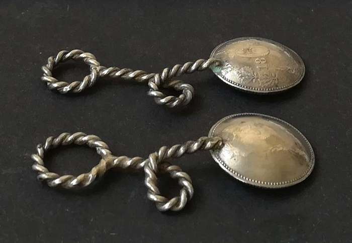 ZAR 1897 6 PENCE-PAIR SALT/MUSTARD SPOONS 50MM