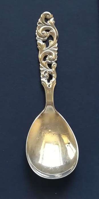 NORWAY 830 SILVER *MULIUS* CADDY SPOON 25X35X90MM 9.2 GRAMS