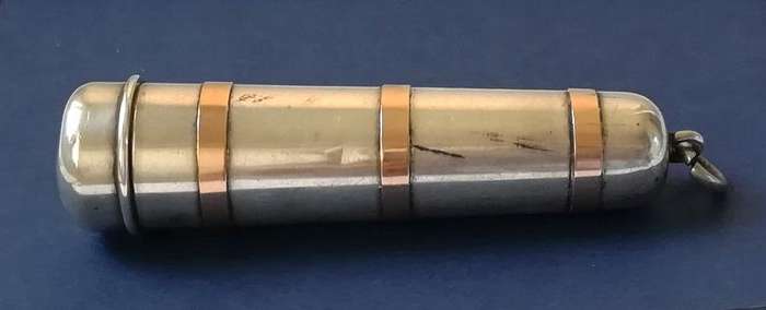 STERLING SILVER 9K BANDS SHEFFIELD 1923 CHEROOT HOLDER 80MM **RARE** 33.9 GRAMS