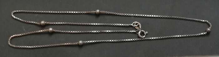 STERLING SILVER ITALY BALL CHAIN  420MM 2.4 GRAMS