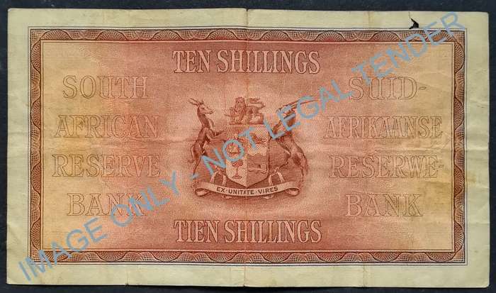 J POSTMUS 1939 10 SHILLINGS **FILLER** NOTE E41