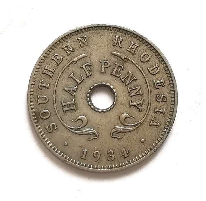SOUTHERN RHODESIA 1934 HALF PENNY
