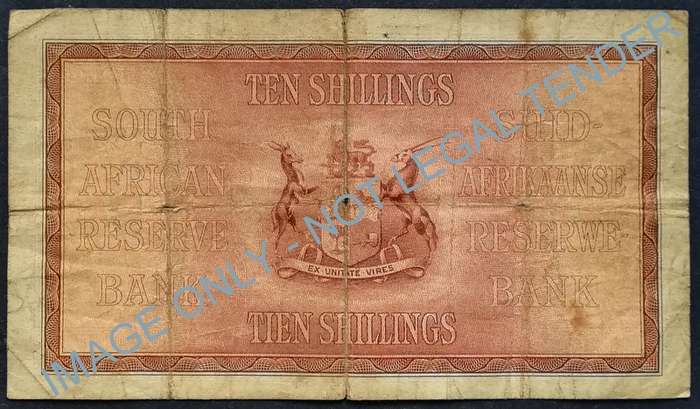 J POSTMUS 1938 10 SHILLINGS **FILLER** NOTE E37