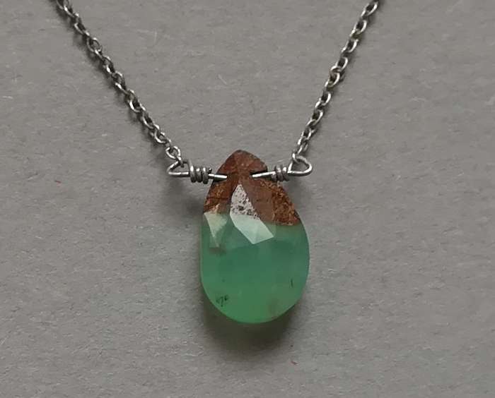 STERLING SILVER ITALY CHAIN WITH DROP PENDANT 410X10X8MM 1.4 GRAMS