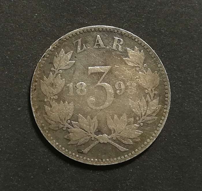 ZAR 1893 3 PENCE
