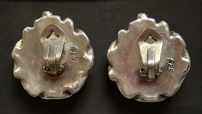 STERLING SILVER ROSES EARRINGS 35MM 20.7G