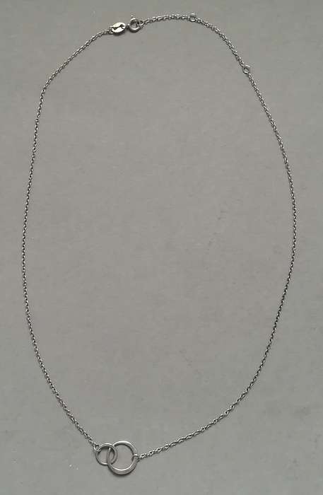 STERLING SILVER CHAIN *2 RINGS* 420MM 1.3 GRAMS