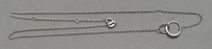 STERLING SILVER CHAIN *2 RINGS* 420MM 1.3 GRAMS