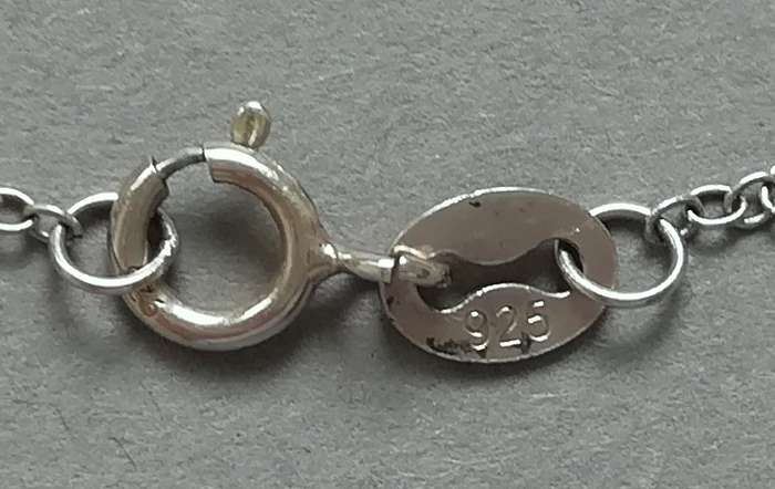 STERLING SILVER CHAIN *2 RINGS* 420MM 1.3 GRAMS