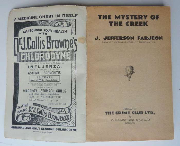 THE CRIME CLUB LTD. EST.1930. NOVEL  "THE MYSTERY OF THE CREEK" ,FARJEON