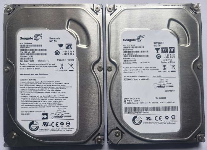 WD/Seagate/Toshiba 500GB Desktop Sata Hard Drive 3.5" - Pic for details