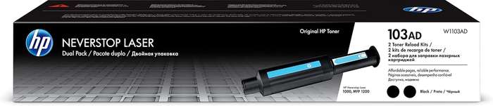 HP 103AD Dual Pack Black Neverstop Laser Original Toner Reload Kit W1103AD