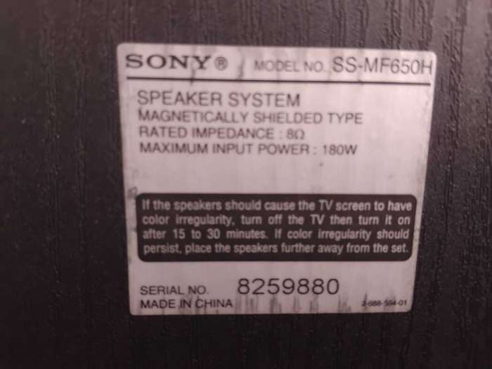 SONY SPEAKER SYSTEM :  AS PER PHOTOS