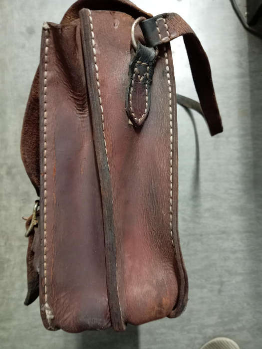 VINTAGE HAND MADE / STITCHED LEATHER  SATCHEL