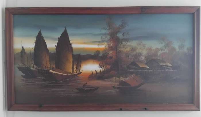 CHINESE OIL PAINTING : 1600 MM X 850 MM