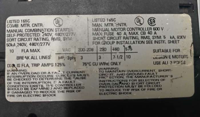SIEMENS MANUAL MOTOR CONTROLLER / STARTERS.  BIDDING ON ALL 4.