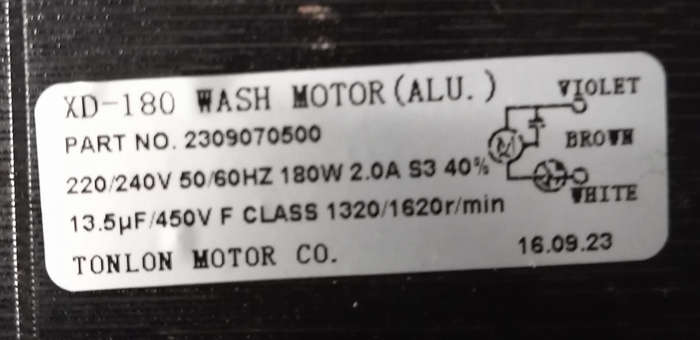 DEFY TOP LOADER WASHING MACHINE MOTOR. XD-180