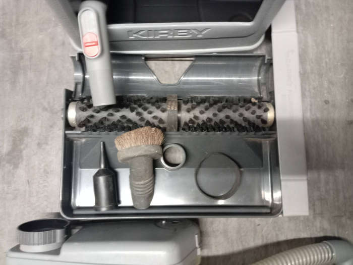 Kirby vacuum cleaner caddy with accessories included