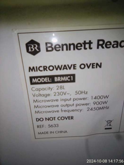 BENNETT READ 28 LITRE MICROWAVE OVEN. MODEL : BRMIC1