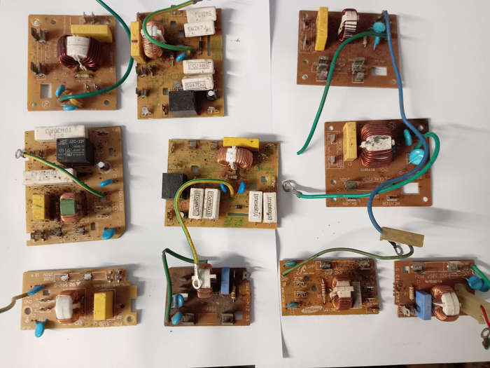 10 X MICROWAVE OVEN NOISE FILTER BOARDS. R90. 00 THE LOT.
