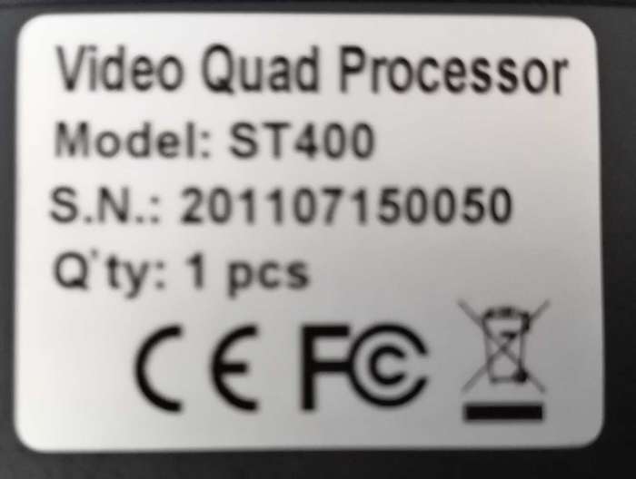 SPACE SECURITY VIDEO QUAD SYSTEM MODEL: : ST400
