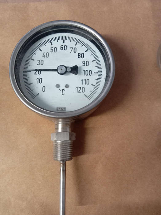 WIKA DIAL THERMOMETER - 0 - 120 DEGREES CELSIUS.