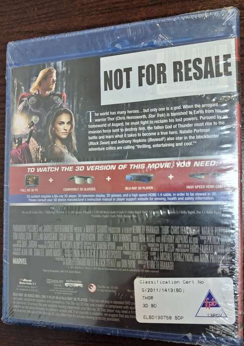 Thor on Blu-ray (Limited 3D Edition) Sealed