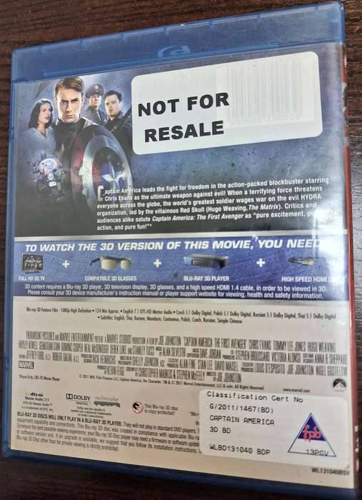 Captain America The First Avenger in 3D Blu-ray