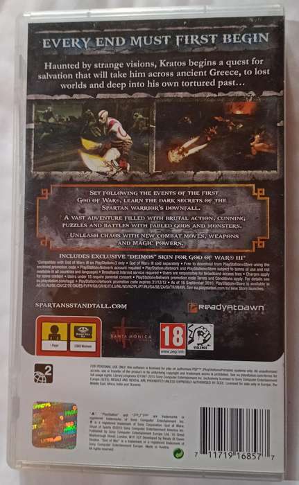 God of War Ghost of Sparta for PSP (Complete)