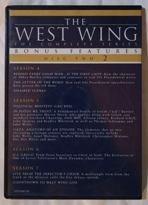 Complete West Wing Seasons 1 - 7 on DVD all 44 discs!